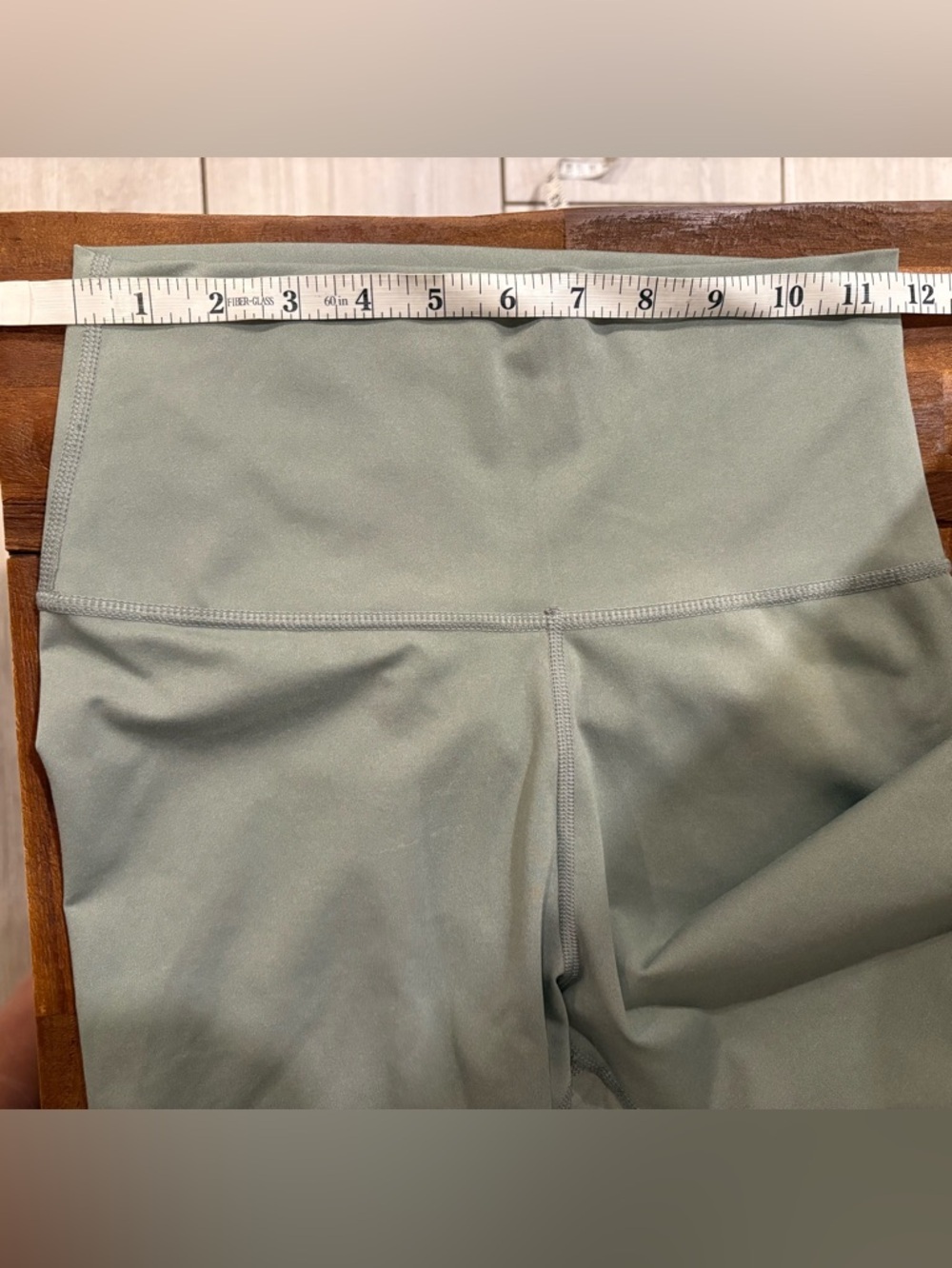 Nike light green High-Waist Leggings with White Swoosh - Picture 5 of 6